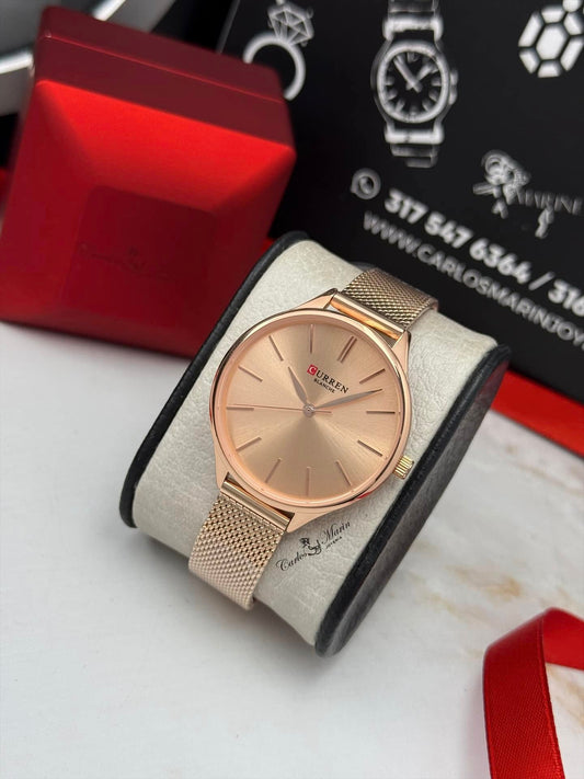 Reloj Curren 9024R Mesh Belt Quartz para mujer rose elegante