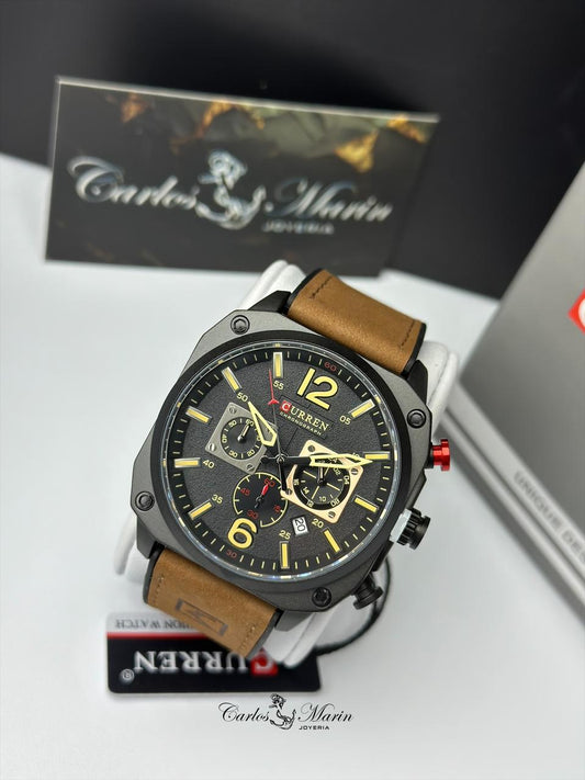 Reloj Curren Hombre pulso en cuero marrón 8398