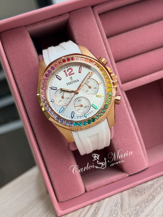 Reloj Festina mujer Rainbow F20611/2 oro rosa elegante