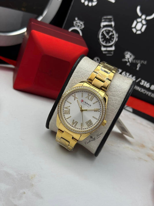 Reloj For Mujer Curren 9088 dorado elegante