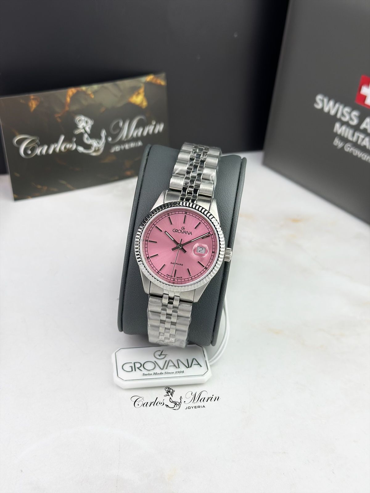 Reloj Grovana Mujer Kensington Royal 5542.1138 Rosado Plateado