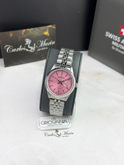 Reloj Grovana Mujer Kensington Royal 5542.1138 Rosado Plateado