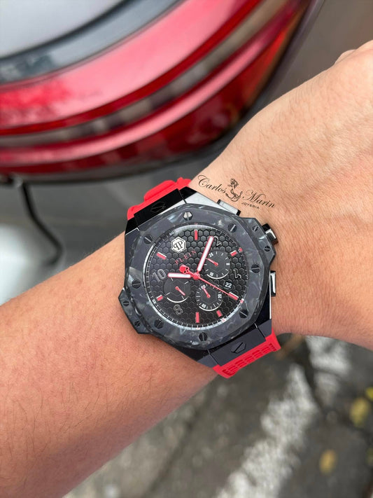 Reloj Hombre Philipp Plein Chrono Royal negro rojo PWPRA0724 elegante