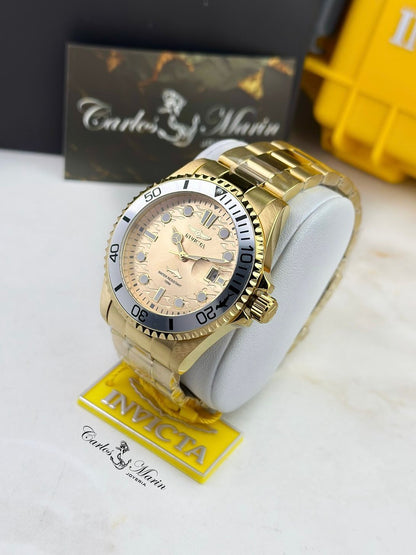 Reloj Invicta Hombre Pro Diver 48375 Dorado Bisel Plateado