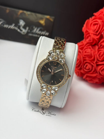 Reloj Invicta Mujer Wildflower Negro Oro Rosa 69110