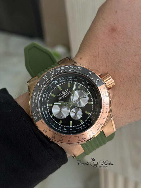 Reloj Invicta hombre Aviator verde 39311 deportivo