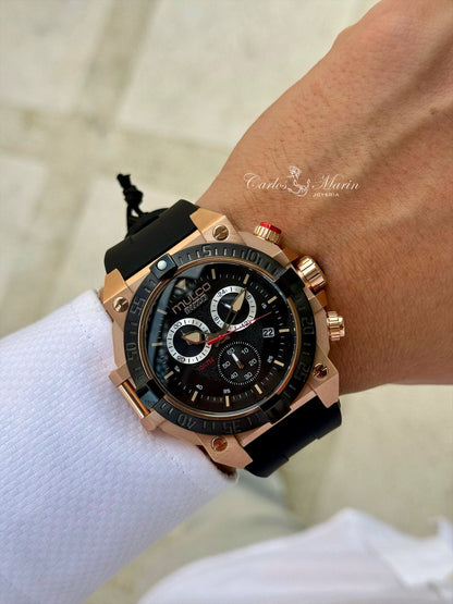 Reloj Mulco hombre buzo oro rosa negro MW320006723
