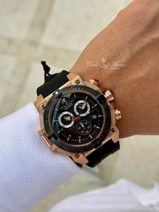 Reloj Mulco hombre buzo oro rosa negro MW320006723