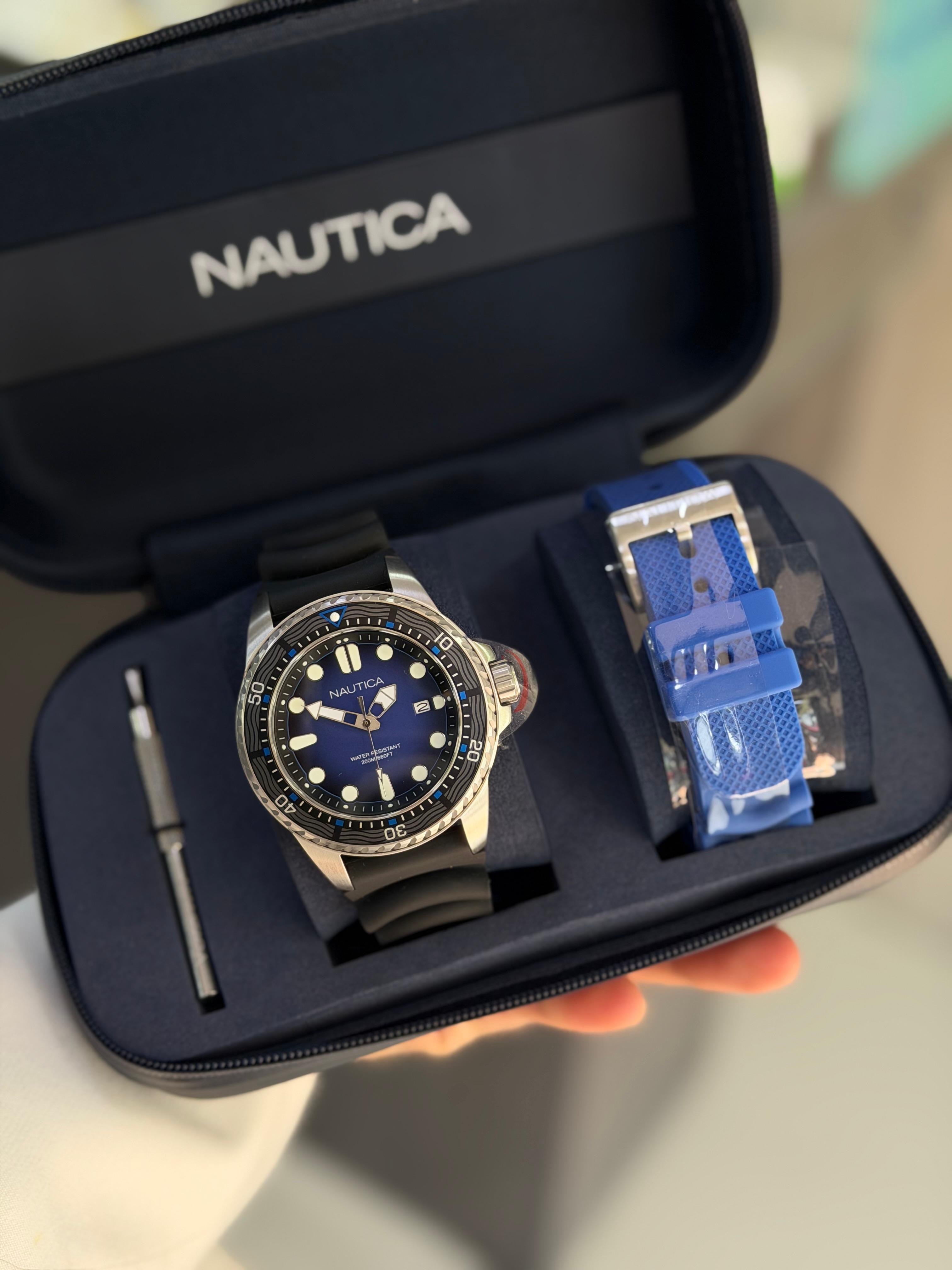 Reloj Náutica Hombre Azul Doble Pulso NAPSDF504