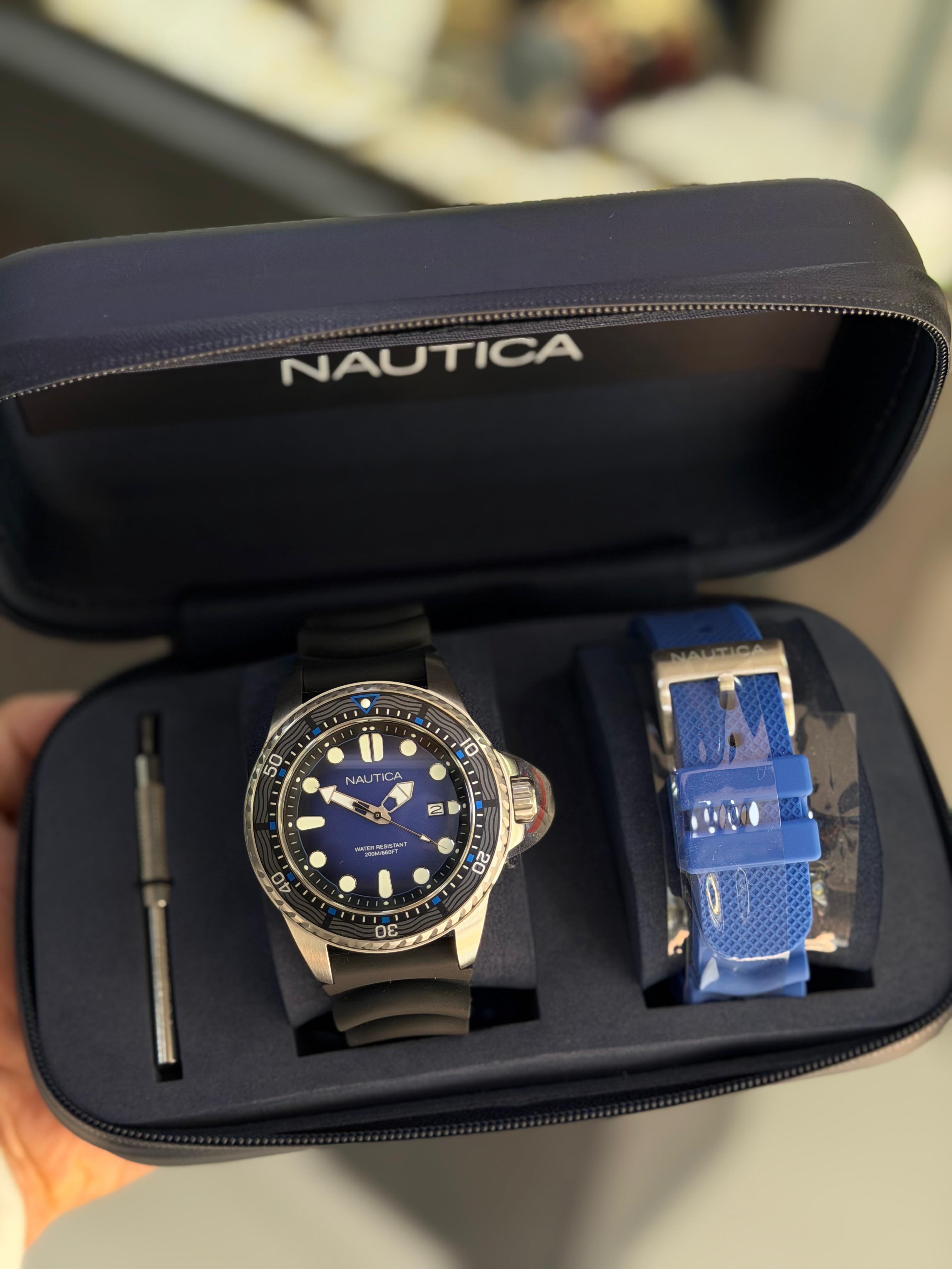 Reloj Náutica Hombre Azul Doble Pulso NAPSDF504