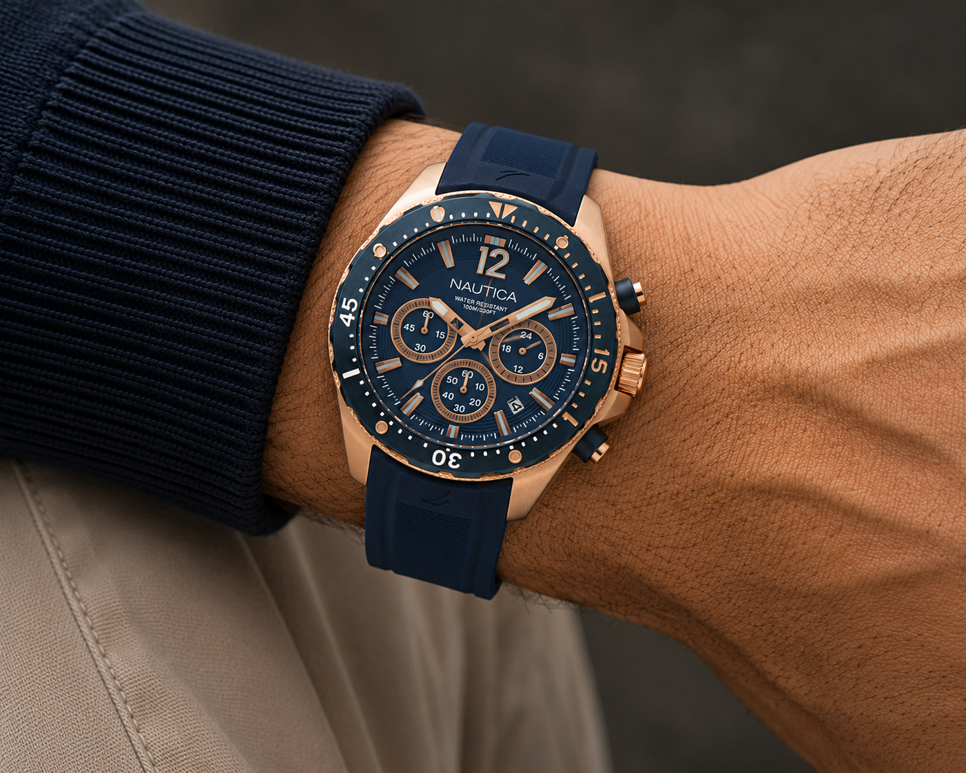 Reloj Náutica Hombre Cobrizo Azul NAPBSS503