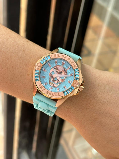 Reloj Philipp Plein The $kull verde menta PWNAA1223 elegante