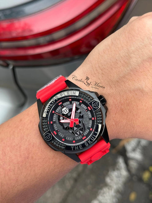 Reloj Philipp Plein hombre The Skull rojo PWAAA2424 elegante