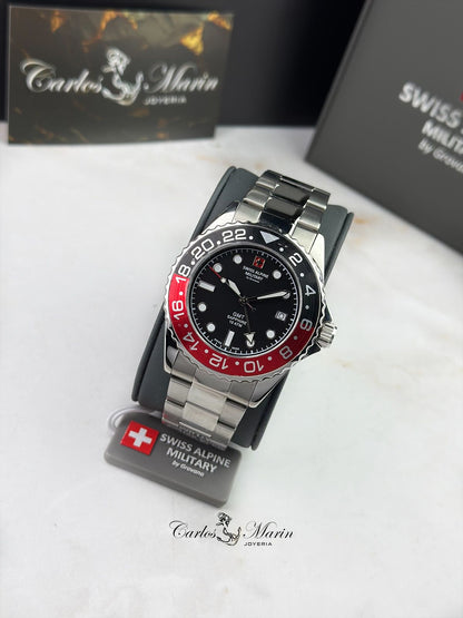 Reloj Swiss Alpine Military Hombre Master Diver Plateado Acero 7052.1136
