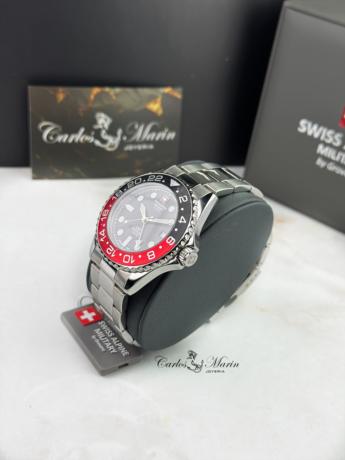 Reloj Swiss Alpine Military Hombre Master Diver Plateado Acero 7052.1136