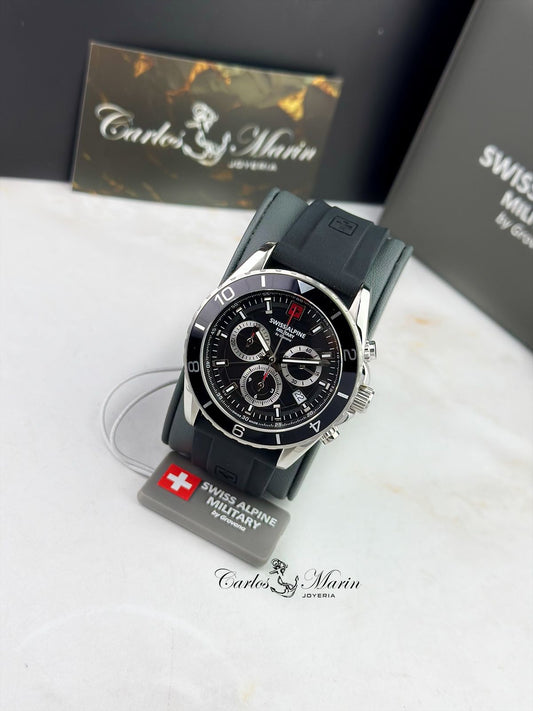 Reloj Swiss Alpine Military Hombre Sentinel Chrono Negro 7073.9837