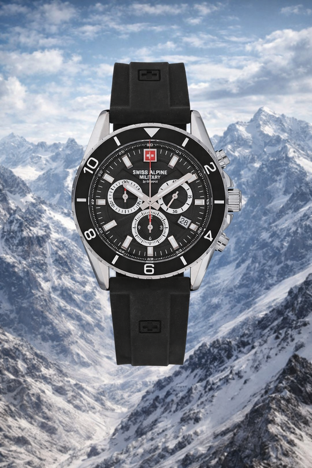 Reloj Swiss Alpine Military para Hombre Sentinel Chrono Negro 7073.9837SAM
