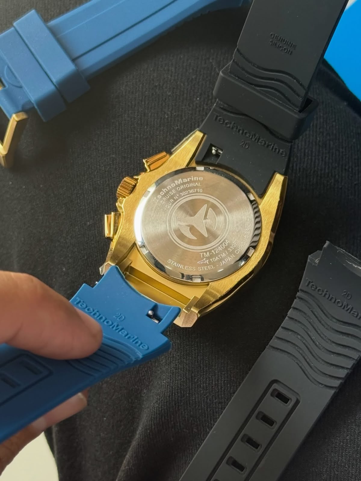 Reloj Technomarine Hombre Cruise Dorado con 3 Pulsos TM-124004