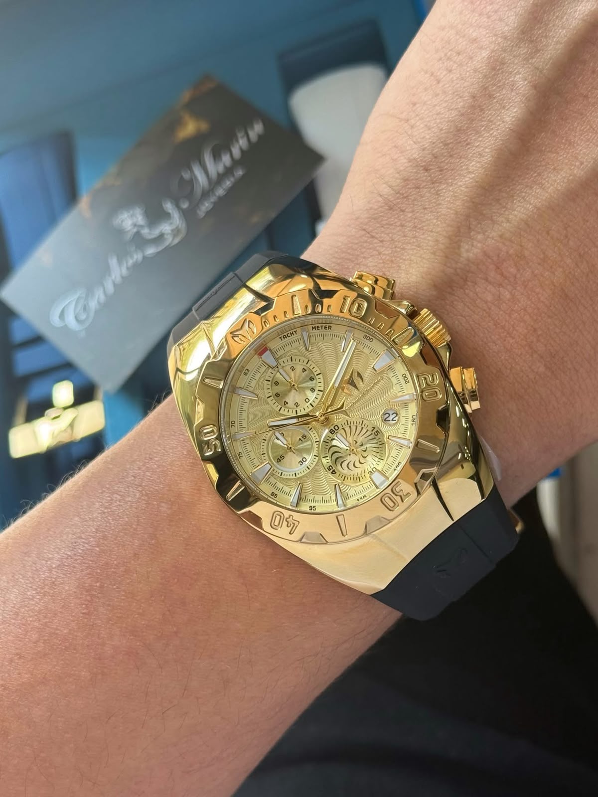 Reloj Technomarine Hombre Cruise Dorado con 3 Pulsos TM-124004