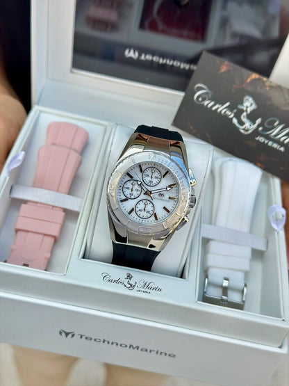Reloj Technomarine Mujer Cruise Plateado con 3 Pulsos TM-124032