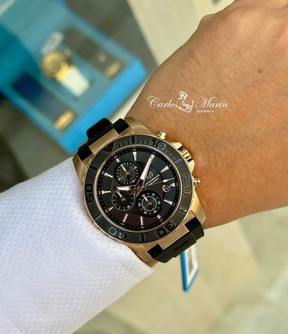 Reloj Technomarine Sea hombre dorado negro TM725002