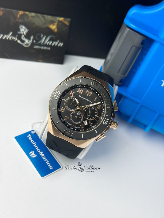 Reloj Technomarine hombre Manta negro oro rosa TM-220007