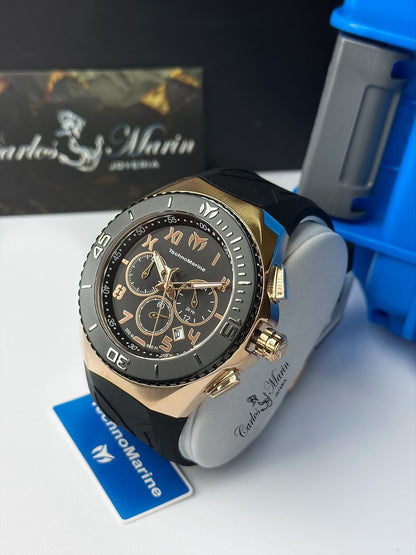 Reloj Technomarine hombre Manta negro oro rosa TM-220007