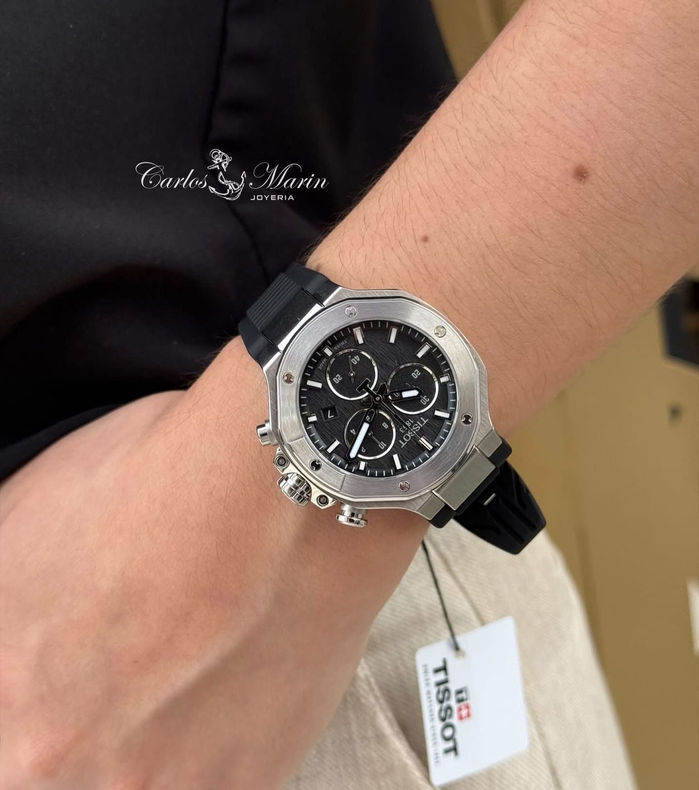 Reloj Tissot mujer T-Race plateado pulso negro T141.817.17.051.00 elegante
