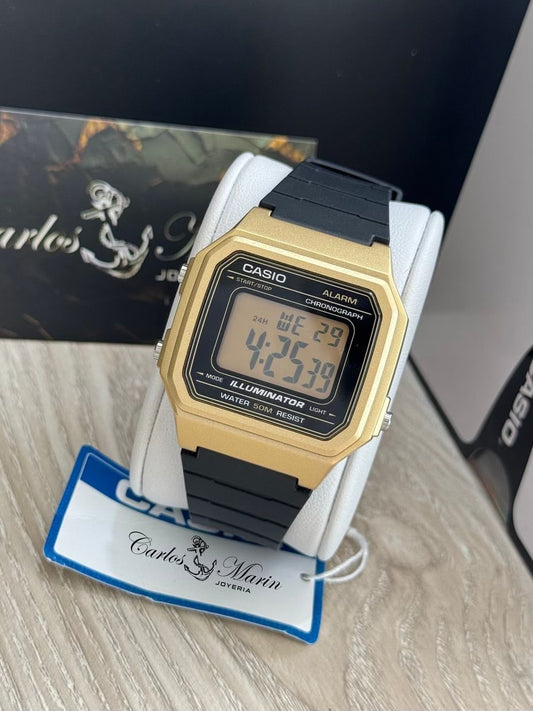 Reloj Casio Digital Illuminator Dorado Negro W-217HM-9AVDF