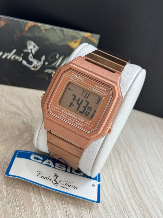 Reloj Casio Digital Illuminator Oro Rosa Ref. B650WC-5ADF