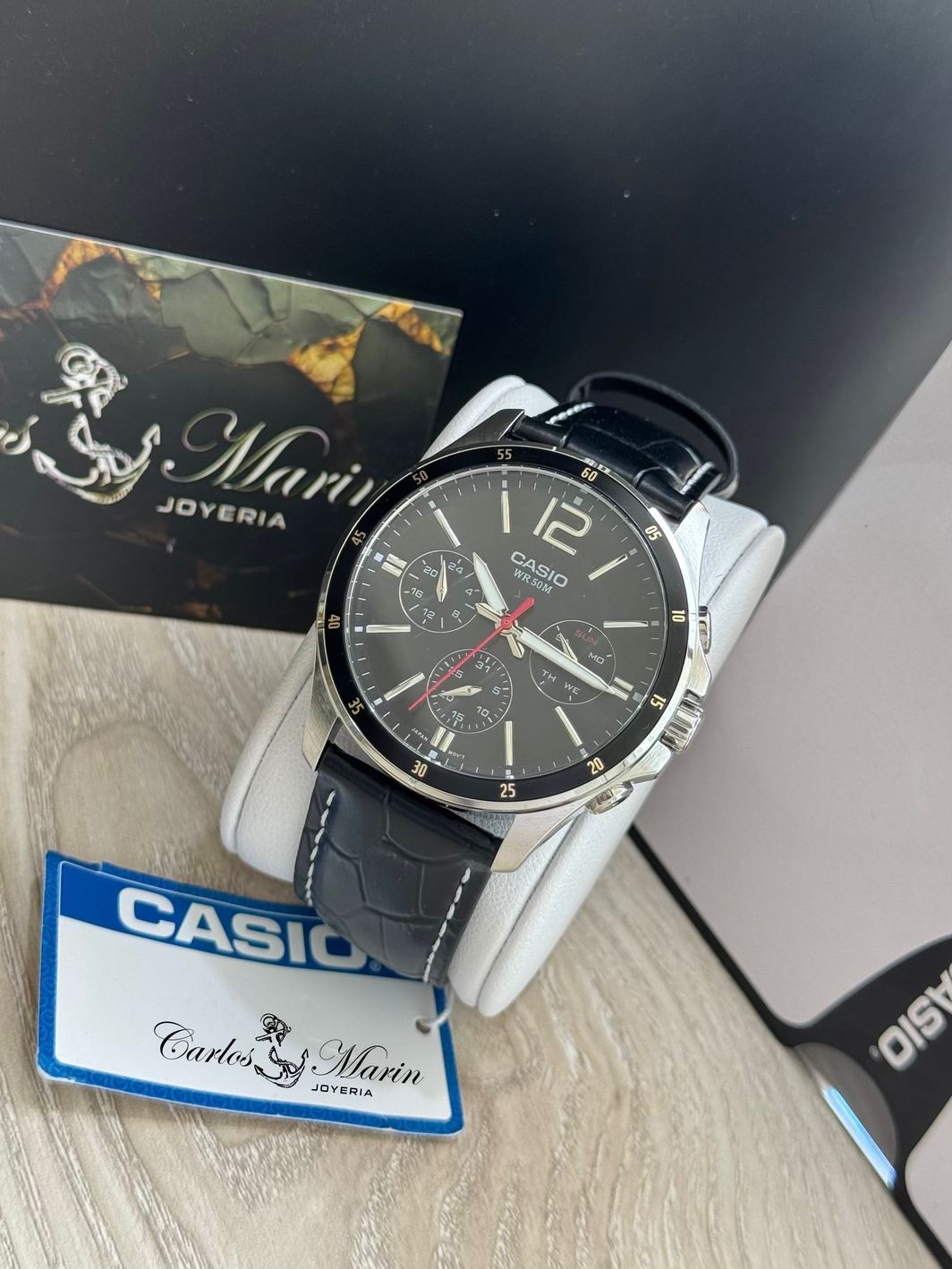Reloj Casio Hombre Clásico Crono Negro Ref. MTP-1374L-1AVDF