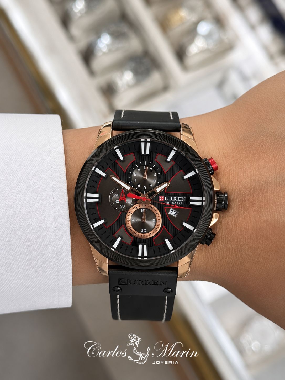 Reloj Curren hombre 8346 negro elegante deportivo