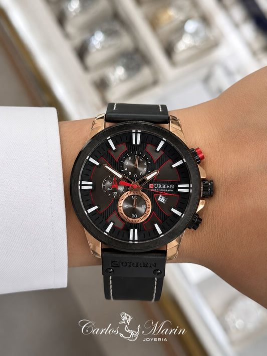 Reloj Curren hombre 8346 negro elegante deportivo
