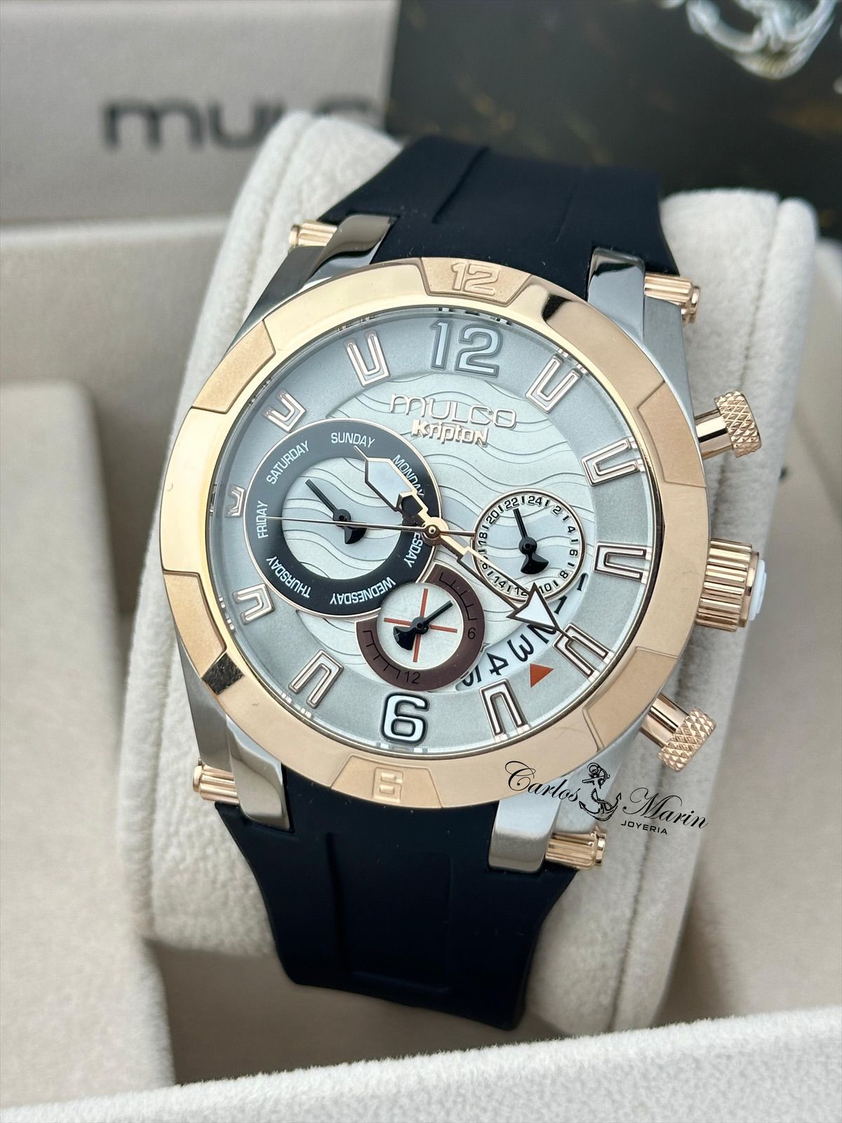 Reloj Mulco dama Kripton negro oro rosa MW-324993L023