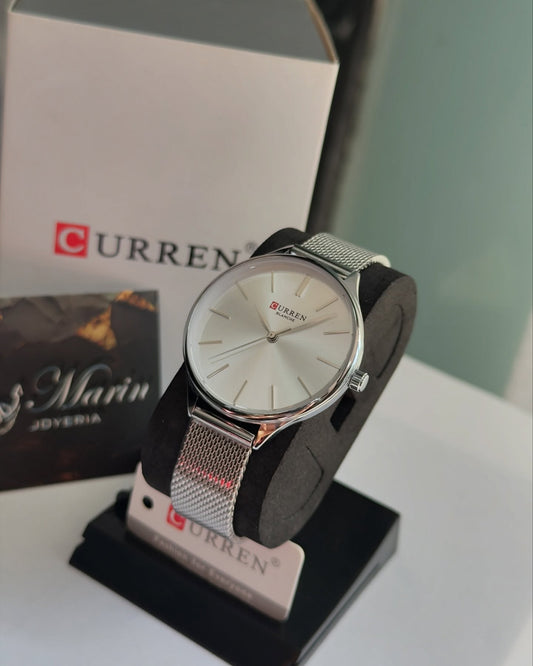Relojes de mujer Curren 9024 color de la correa plateado elegante