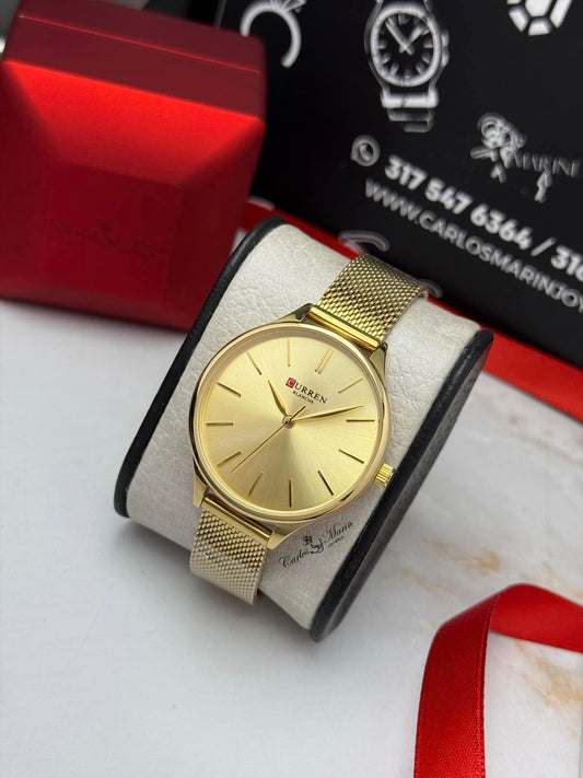 Reloj mujer Curren 9024 dorado elegante