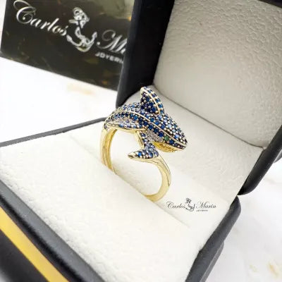 Anillo con Diseño Exclusivo de Tiburón en Oro de 18K