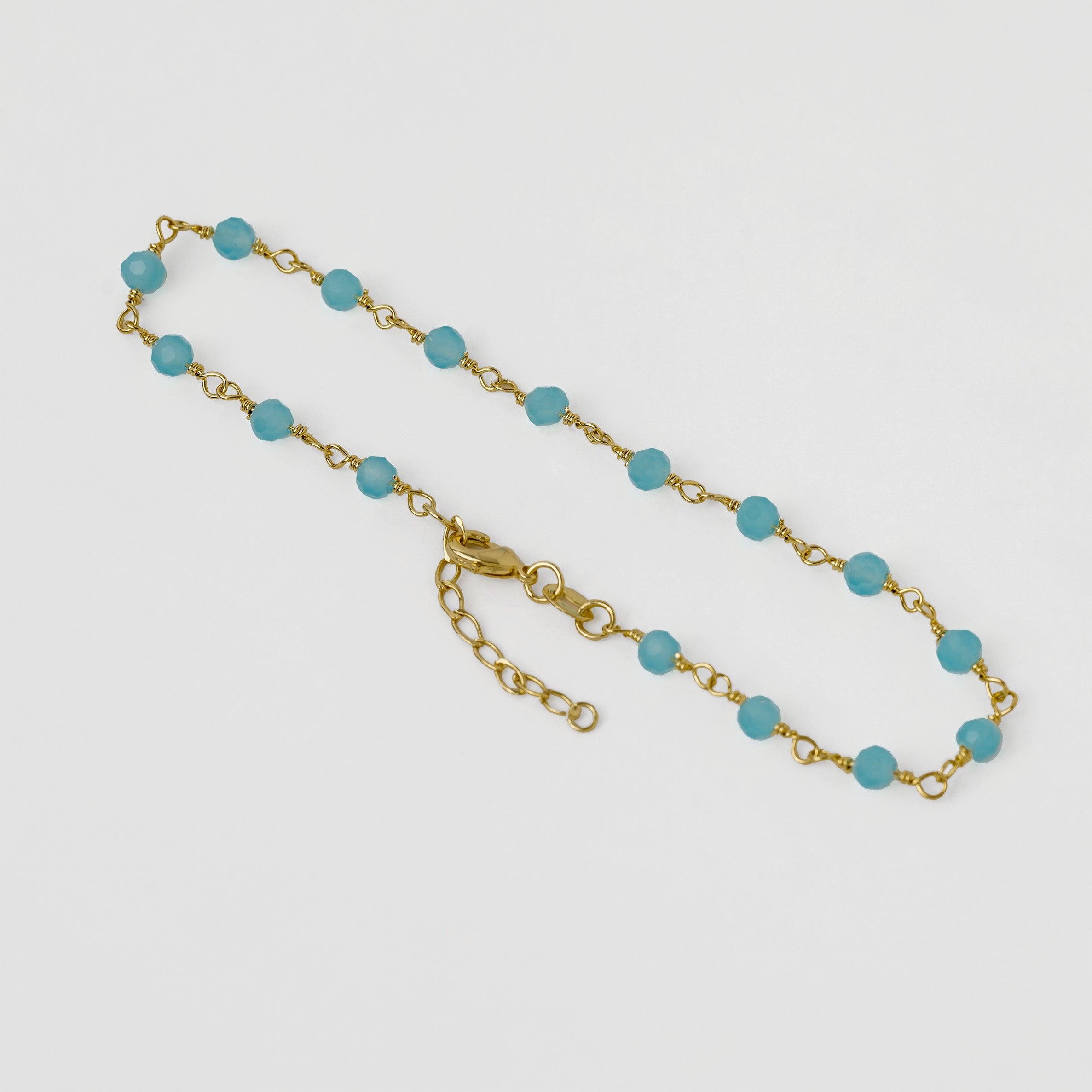 Tobillera Blue Dream en Oro Laminado – 23 cm + Extensor