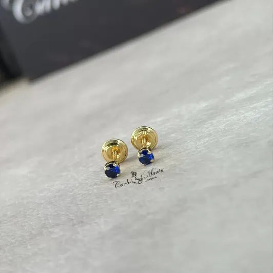 TOPOS en Oro de 18K con Circon AZUL