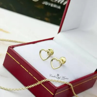 TOPOS SILUETA CORAZON EN ORO DE 18K