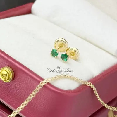 Topos CON CIRCON VERDE en Oro de 18k