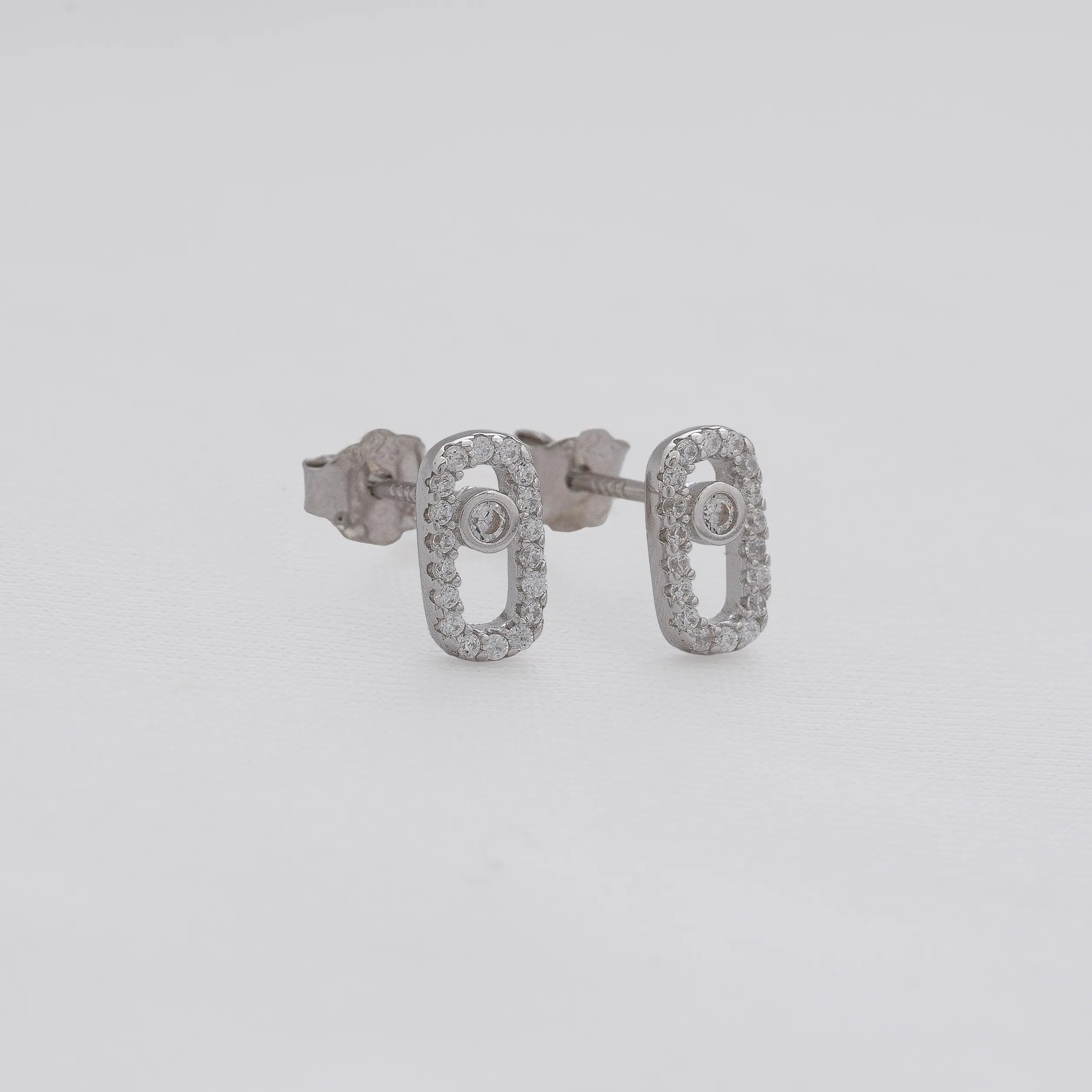 Topos Move Pavé MSK de 4 × 8 mm en Plata