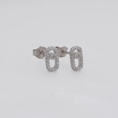 Topos Move Pavé MSK de 4 × 8 mm en Plata