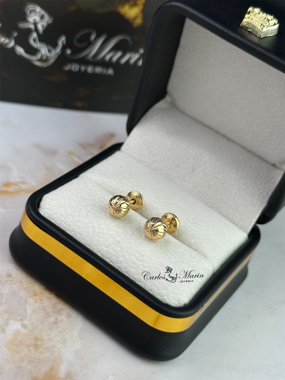 Topos Balín Diamantado en Oro 18K – Brillo Clásico