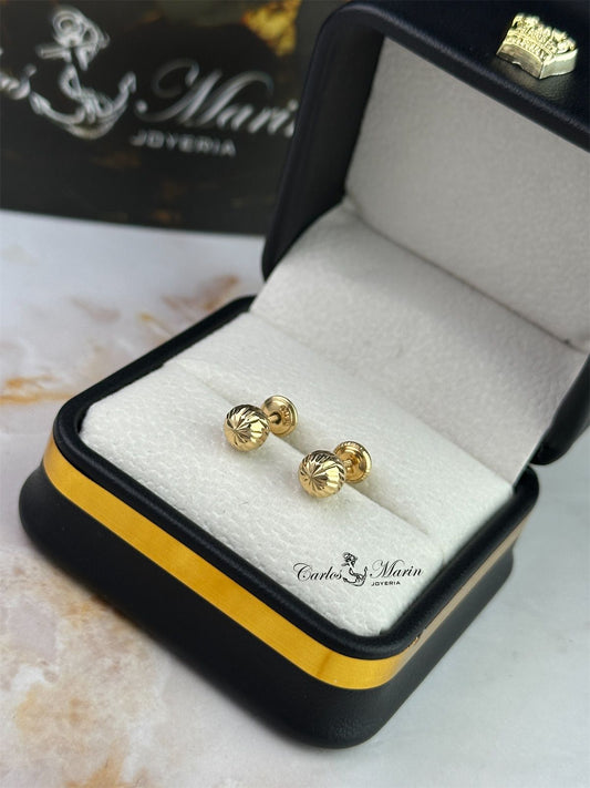 Topos Balín Diamantado en Oro 18K – Brillo Clásico