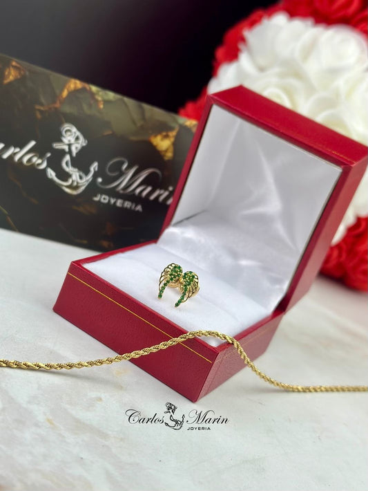 Topos Alas con Circones en Oro 18K
