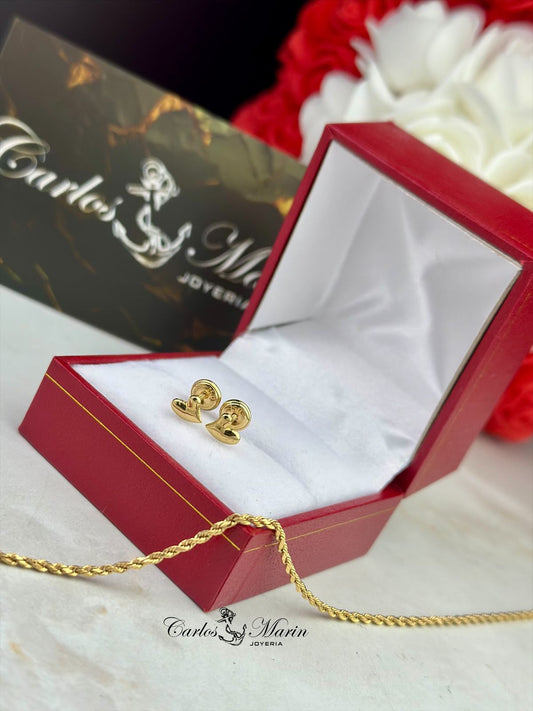 Topos Corazón Hundido en Oro 18K