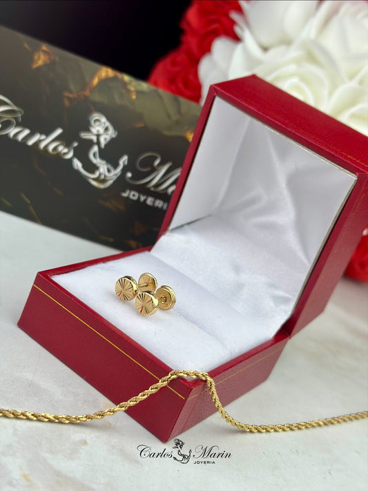 Topos Sol Redondo 6.5 mm en Oro 18K
