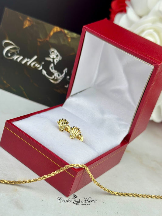 Topos Corona RX con Circones en Oro 18K