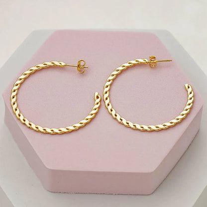 Aretes Semi-Candonga 3.8 cm Oro Laminado